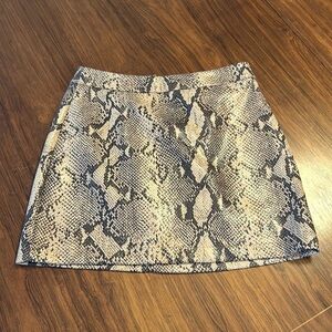 Faux Leather Animal Print Skirt